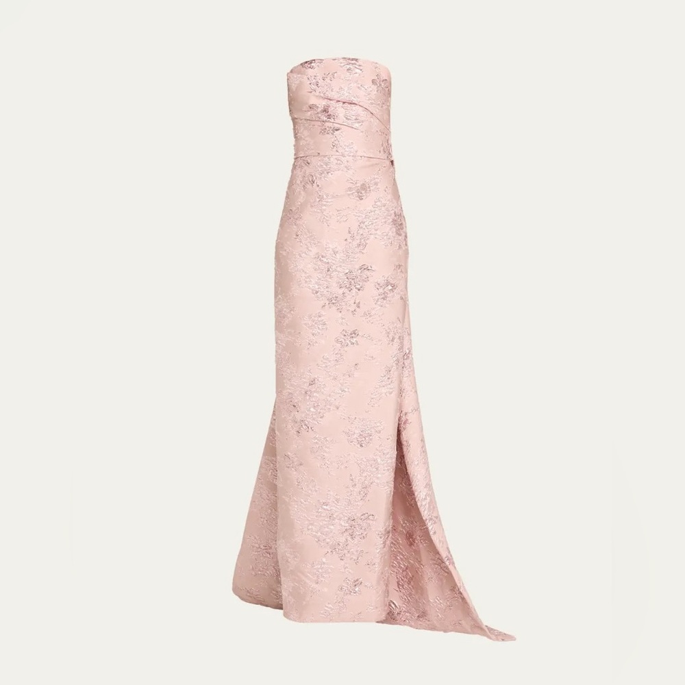 Monique Lhuillier Pink Floral Gown
